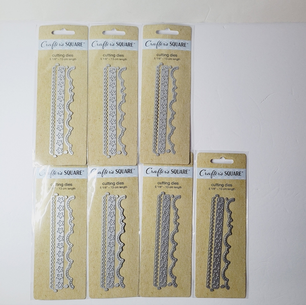 7 Lot Crafters Square Metal Dies 13cm Journaling Scrapbook Star Rainbow